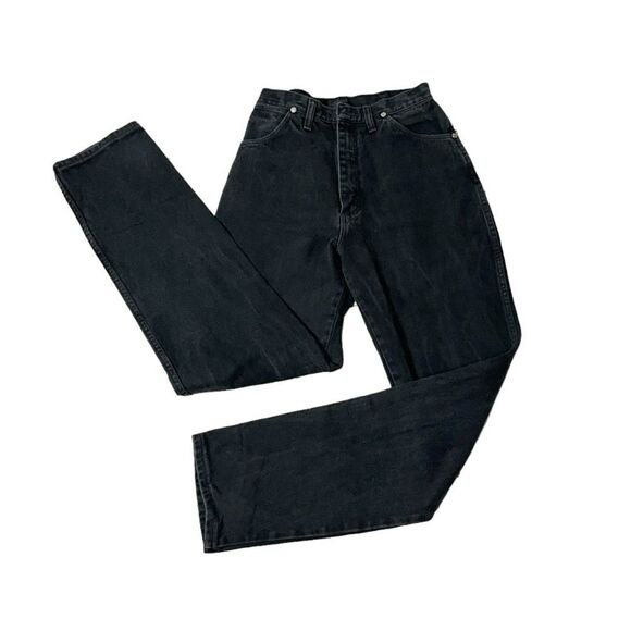 WRANGLER Bareback Black Jeans 12NBPWK Classic Fit Tapered Leg Size 9/10 VINTAGE - Picture 1 of 9